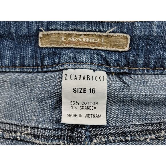 Vintage Z Cavaricci Blue Distress Denim Beaded Flower Mini Skirt 16 Lightweight - Picture 4 of 5